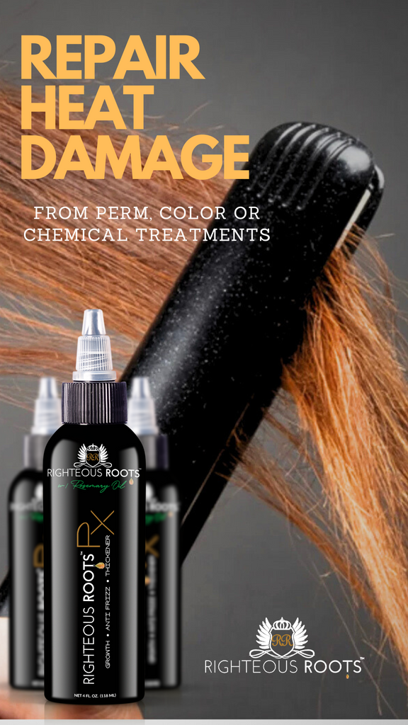 Righteous Roots Rx can be beneficial in helping to repair and restore heat-damaged hair.